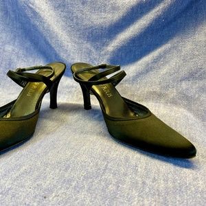 Vintage Ralph Lauren Satin Criss Cross Strap Pump